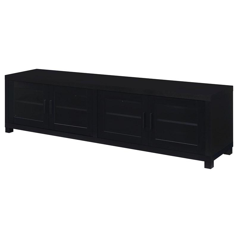 Large Picture of Coaster Furniture Jupiter 736303 4-door Engineered Wood 79-inch TV Stand - Black