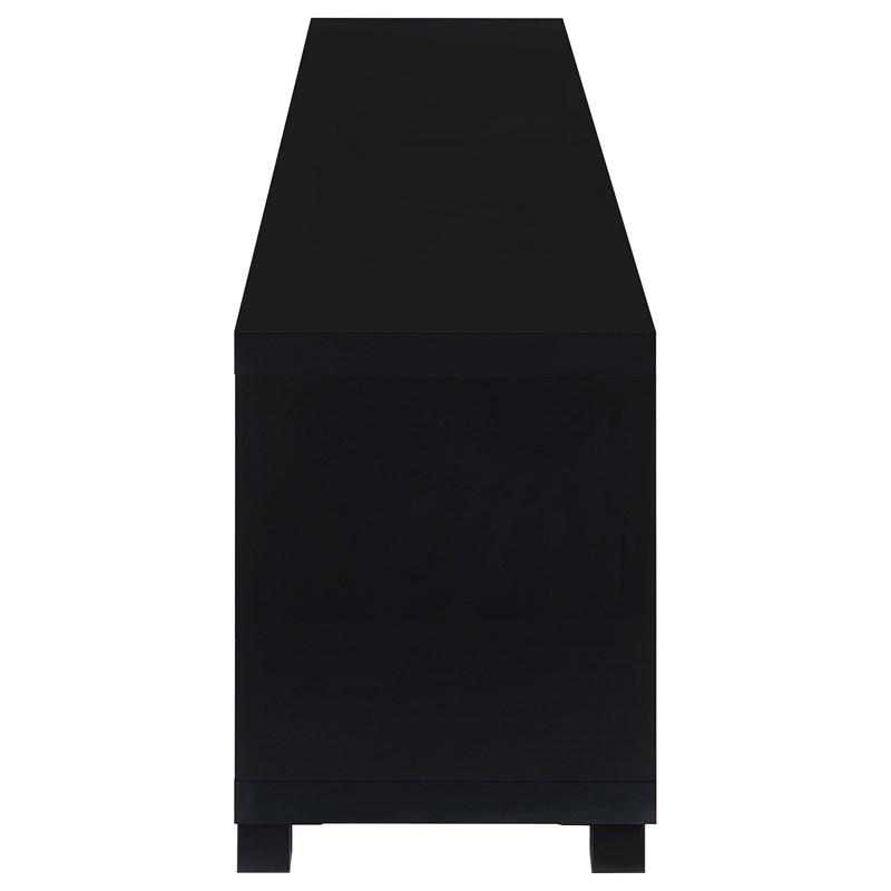 Large Picture of Coaster Furniture Jupiter 736303 4-door Engineered Wood 79-inch TV Stand - Black