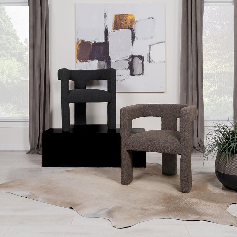 Large Picture of Coaster Furniture Petra 902880 Boucle Upholstered Accent Side Chair - Chocolate Brown