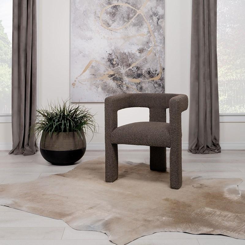 Large Picture of Coaster Furniture Petra 902880 Boucle Upholstered Accent Side Chair - Chocolate Brown