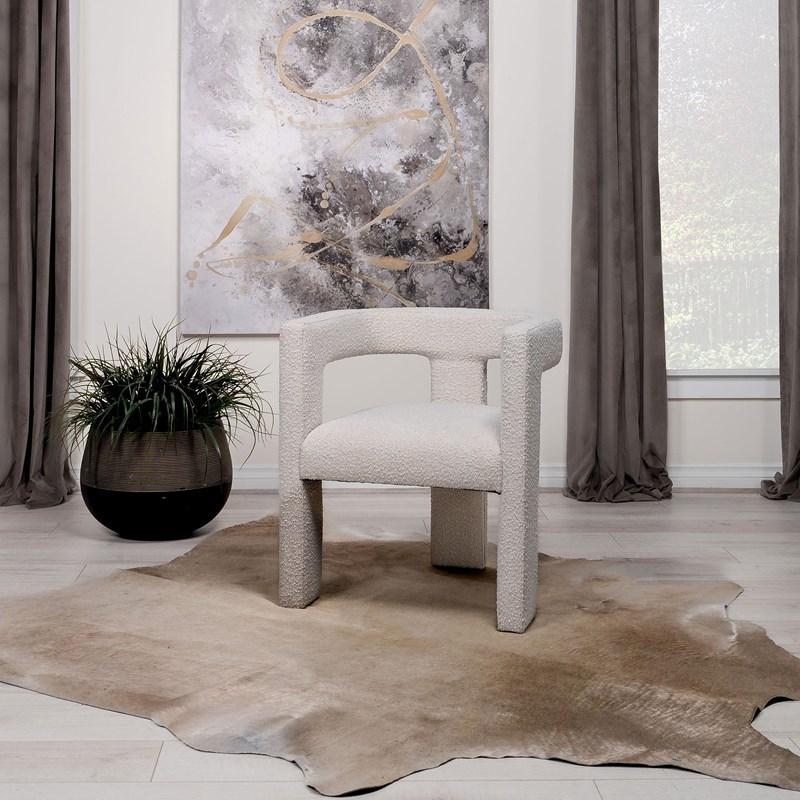 Large Picture of Coaster Furniture Petra 902881 Boucle Upholstered Accent Side Chair - White
