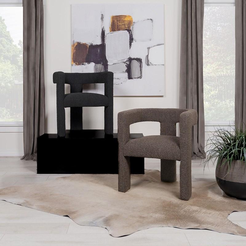 Large Picture of Coaster Furniture Petra 902882 Boucle Upholstered Accent Side Chair - Black