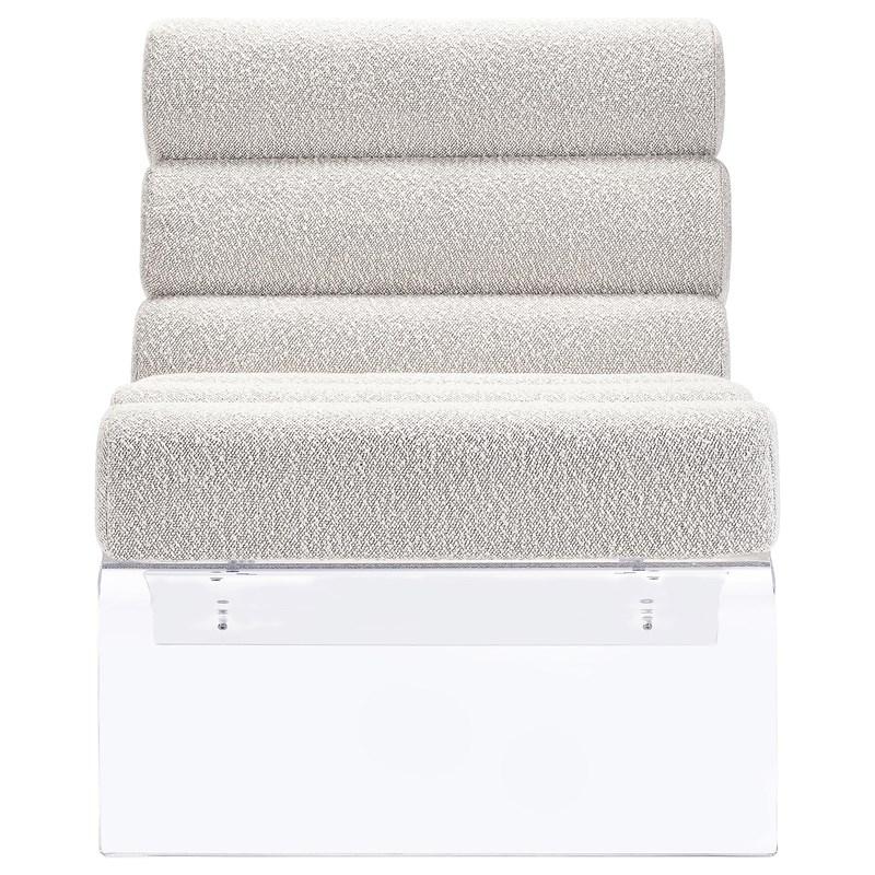 Large Picture of Coaster Furniture Serreta 903161 Boucle Upholstered Armless Acrylic Chair - Ivory