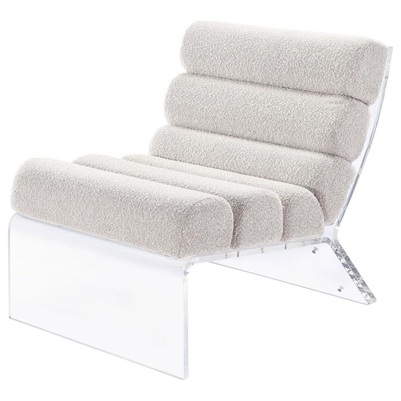 Large Picture of Coaster Furniture Serreta 903161 Boucle Upholstered Armless Acrylic Chair - Ivory