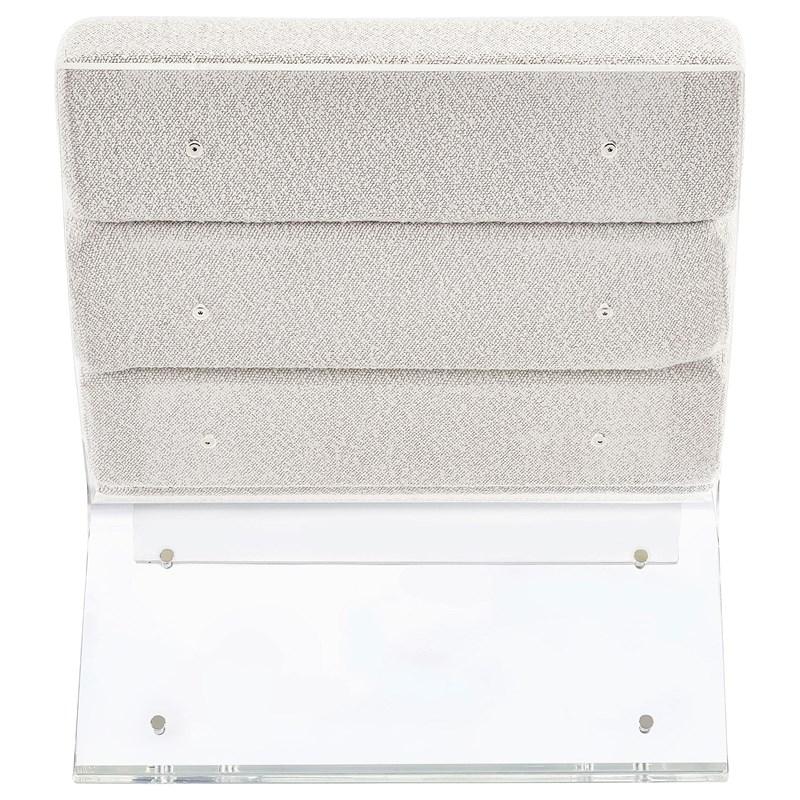 Large Picture of Coaster Furniture Serreta 903161 Boucle Upholstered Armless Acrylic Chair - Ivory