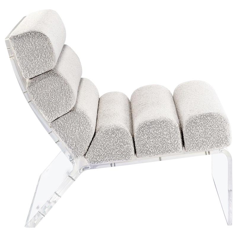 Large Picture of Coaster Furniture Serreta 903161 Boucle Upholstered Armless Acrylic Chair - Ivory