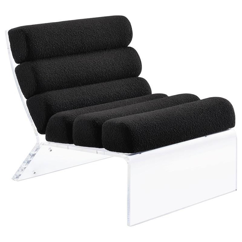 Coaster Furniture Serreta 903162 Boucle Upholstered Armless Acrylic Chair - Black