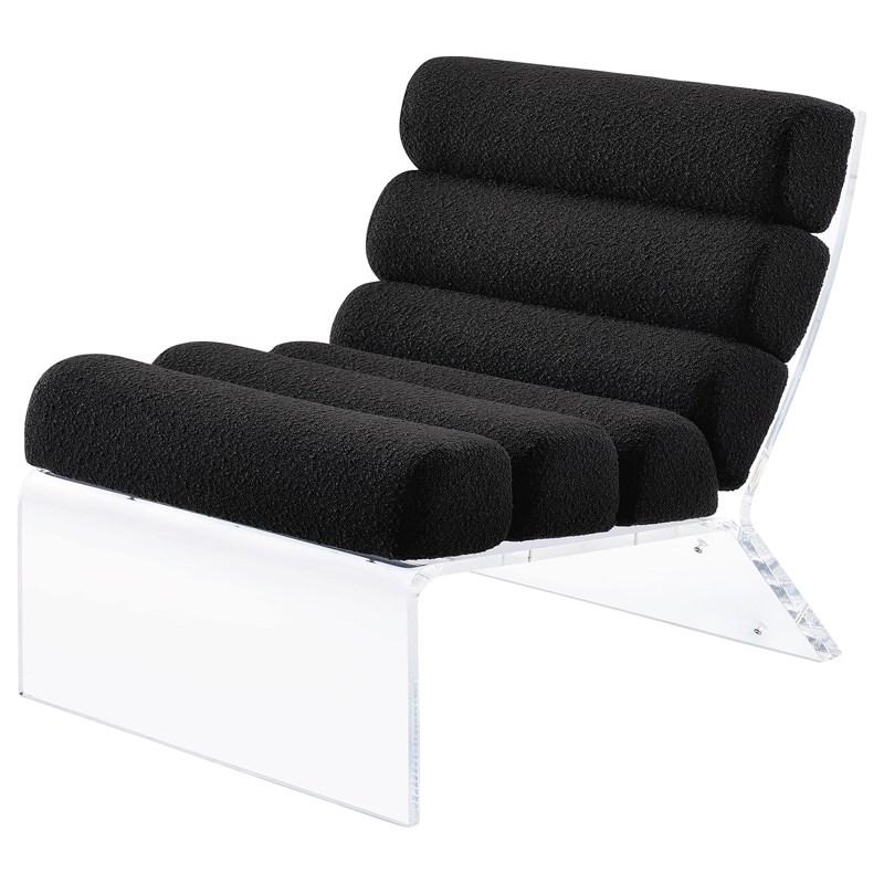 Large Picture of Coaster Furniture Serreta 903162 Boucle Upholstered Armless Acrylic Chair - Black