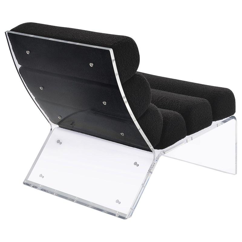 Large Picture of Coaster Furniture Serreta 903162 Boucle Upholstered Armless Acrylic Chair - Black