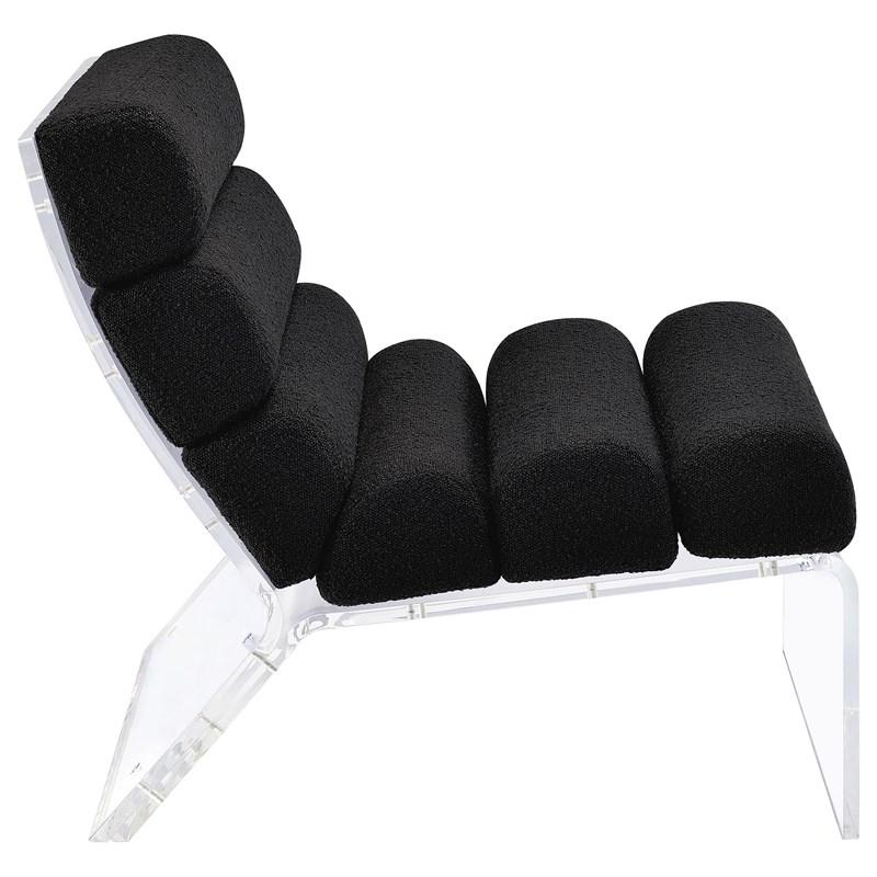 Large Picture of Coaster Furniture Serreta 903162 Boucle Upholstered Armless Acrylic Chair - Black