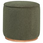 Coaster Furniture Zena 910302 Faux Sheepskin Upholstered Round Ottoman - Green
