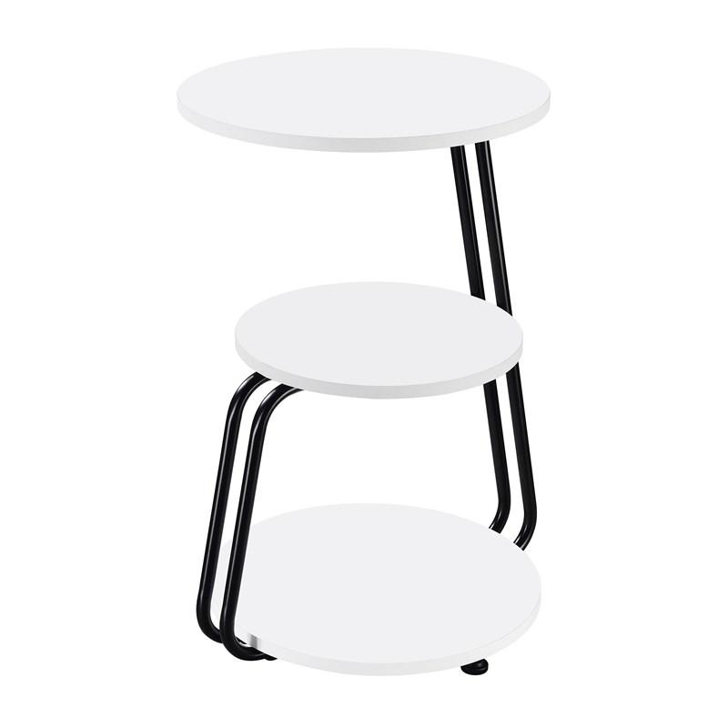 Coaster Furniture Hilly 930071 3-tier Round Accent Side Table - White and Black