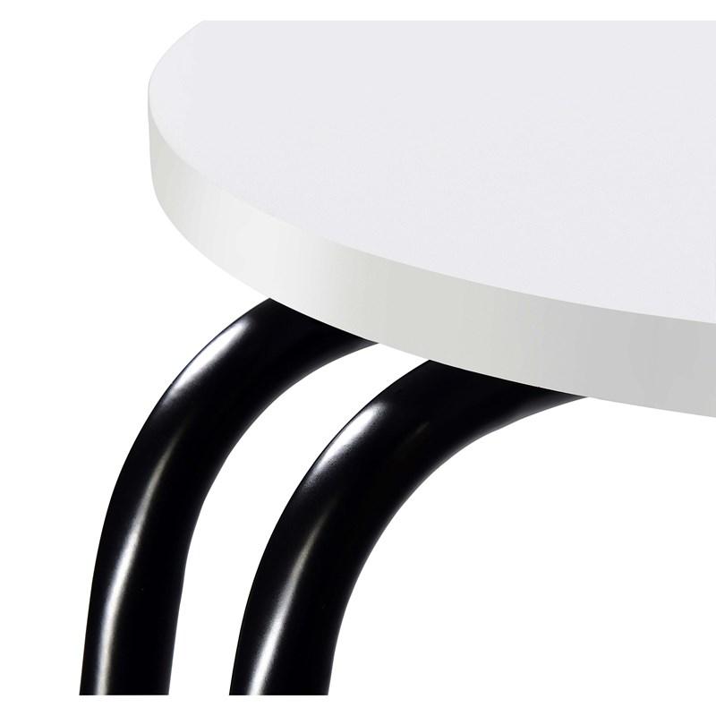 Large Picture of Coaster Furniture Hilly 930071 3-tier Round Accent Side Table - White and Black