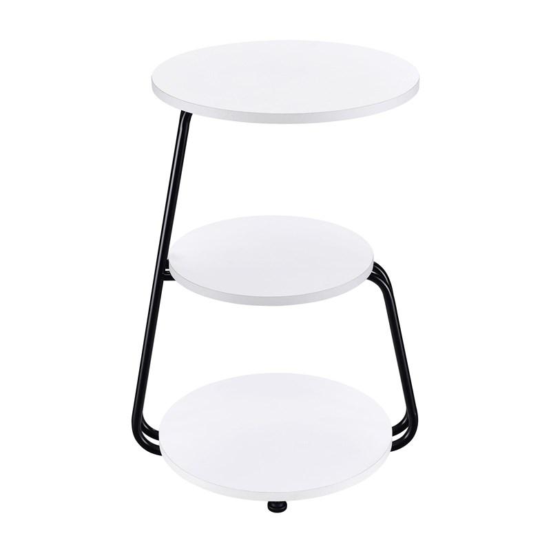 Large Picture of Coaster Furniture Hilly 930071 3-tier Round Accent Side Table - White and Black
