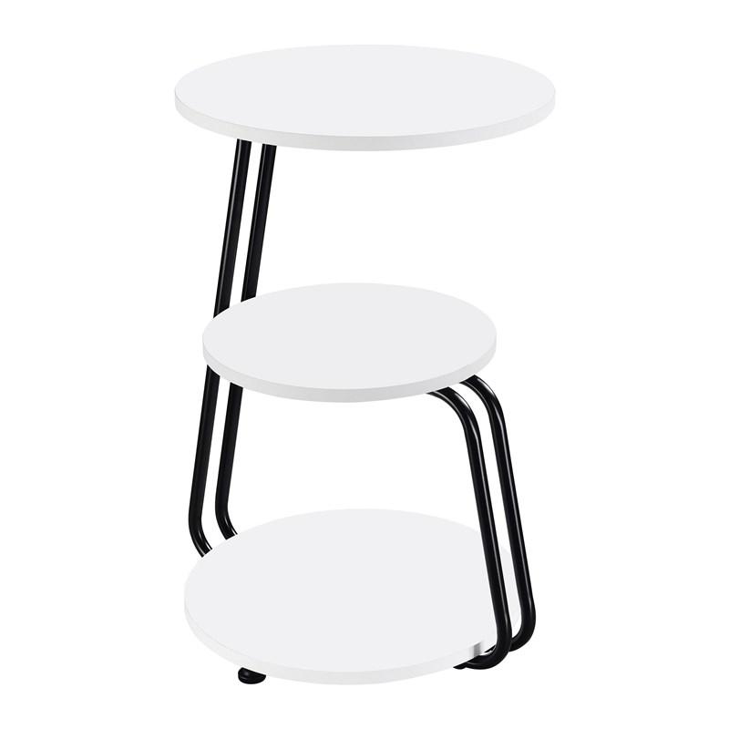 Large Picture of Coaster Furniture Hilly 930071 3-tier Round Accent Side Table - White and Black
