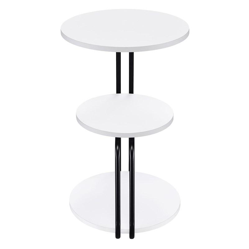 Large Picture of Coaster Furniture Hilly 930071 3-tier Round Accent Side Table - White and Black