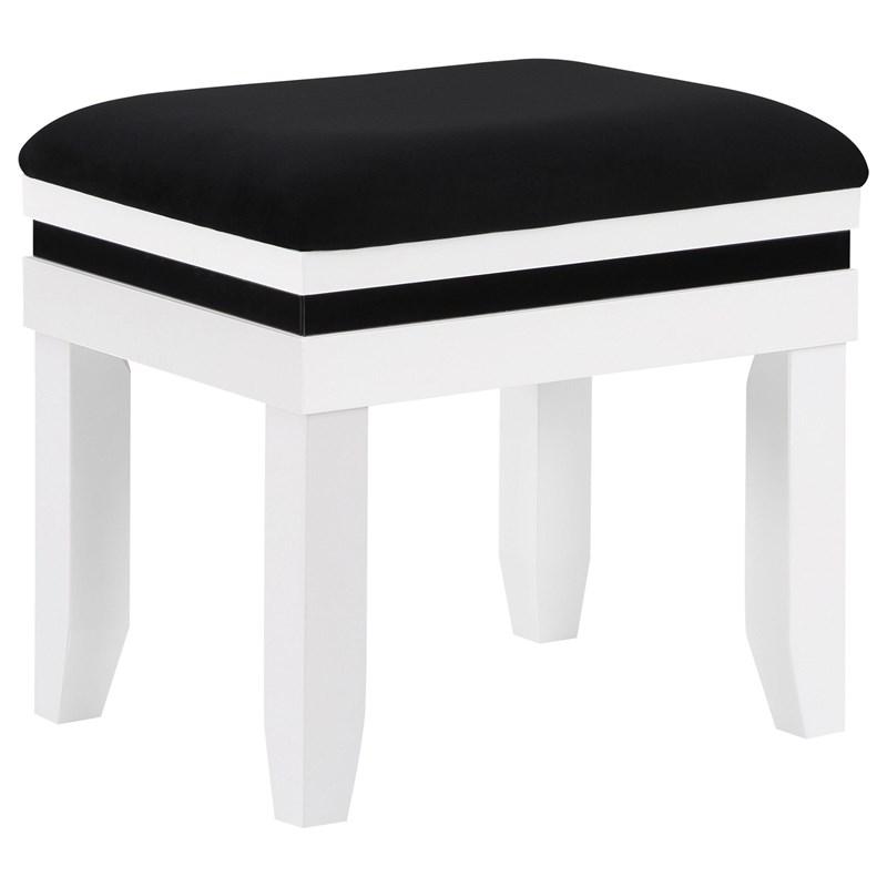 Large Picture of Coaster Furniture Talei 930244 6-Drawer Vanity Set with Lighting - Black and White