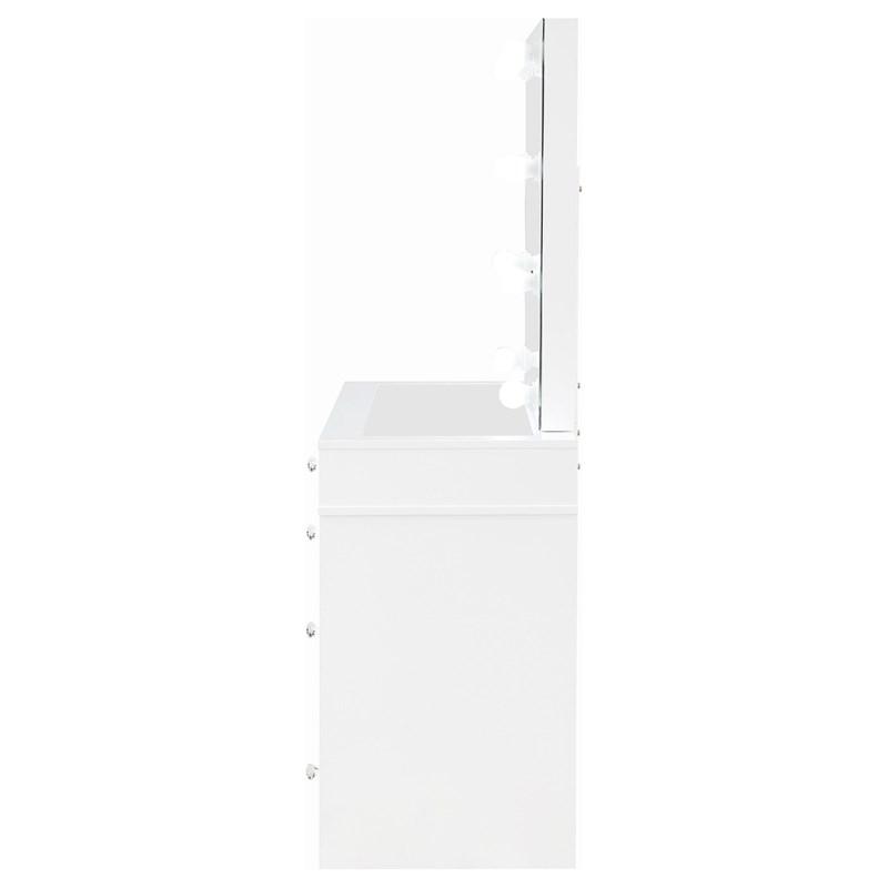 Large Picture of Coaster Furniture Regina 930245 Makeup Vanity Table Set with Lighting - White