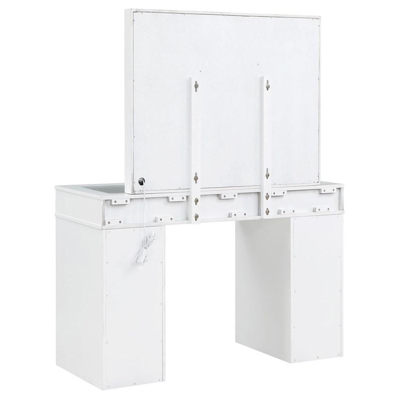 Large Picture of Coaster Furniture Regina 930245 Makeup Vanity Table Set with Lighting - White