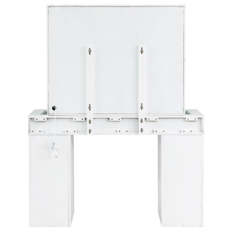 Large Picture of Coaster Furniture Regina 930245 Makeup Vanity Table Set with Lighting - White
