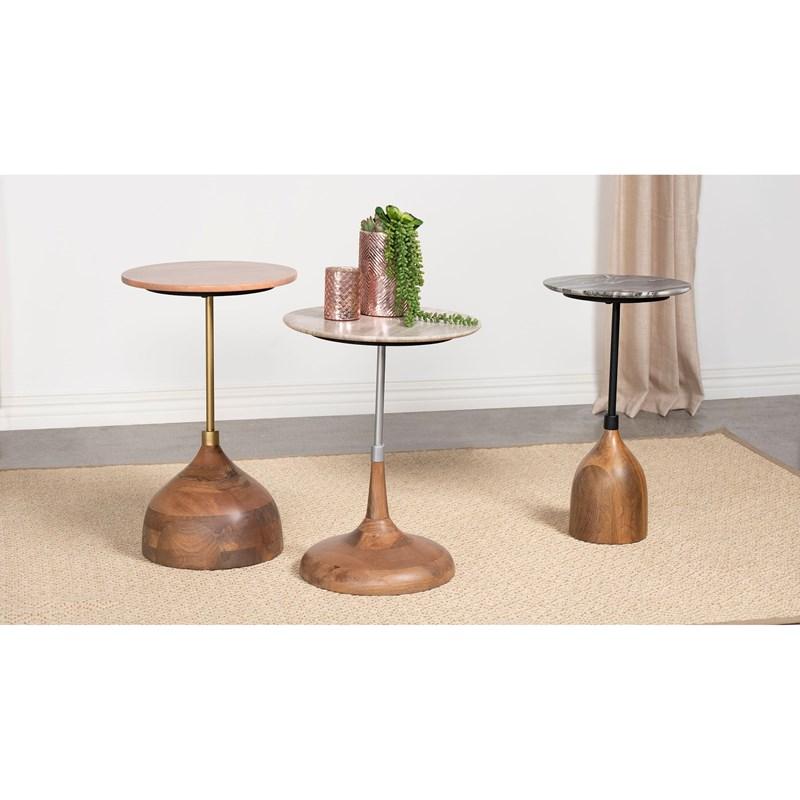 Large Picture of Coaster Furniture Colima 930249 Round Wood Top Accent Side Table - Peach