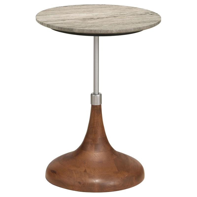 Large Picture of Coaster Furniture Alicia 930252 Round Marble Top Side Table - Antique White