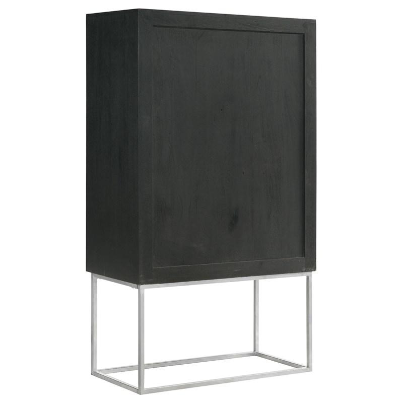 Large Picture of Coaster Furniture Borman 950318 2-door Home Bar Cabinet Wine Storage - Walnut and Black