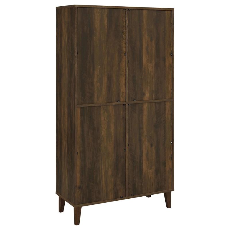 Large Picture of Coaster Furniture Elouise 950335 4-door Engineered Wood Tall Accent Cabinet - Dark Pine