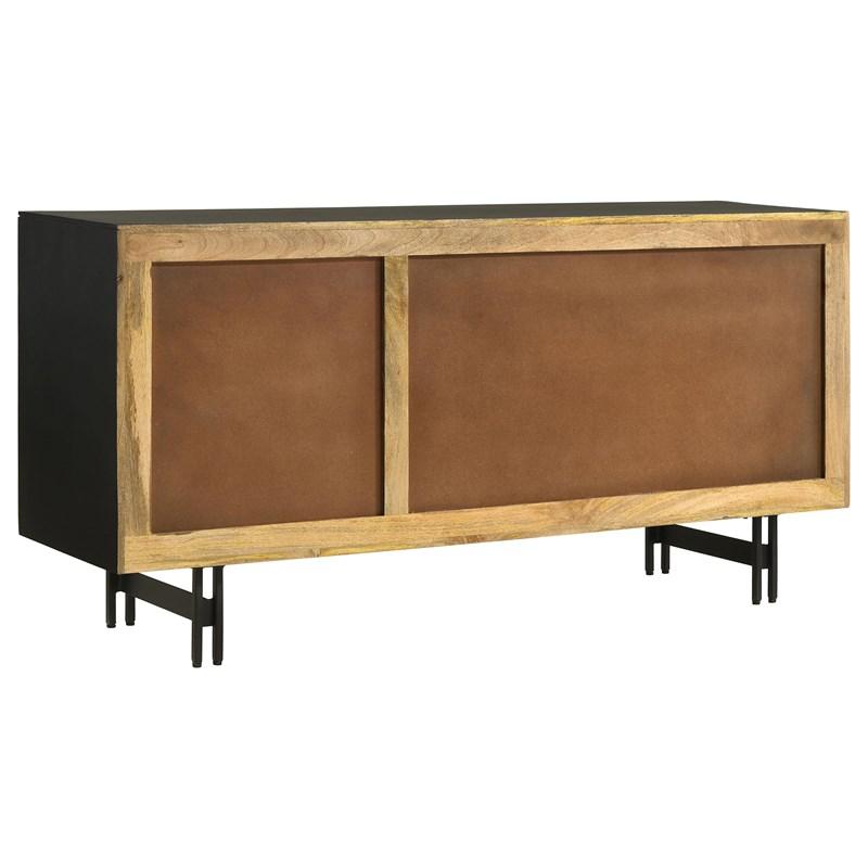 Large Picture of Coaster Furniture Aminah 950383 3-door Wood Accent Cabinet - Natural and Black