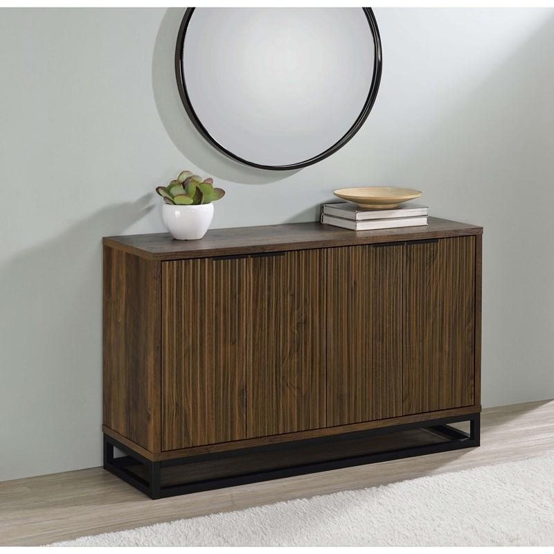 Large Picture of Coaster Furniture Ryatt 950393 4-door Engineered Wood Accent Cabinet - Dark Pine