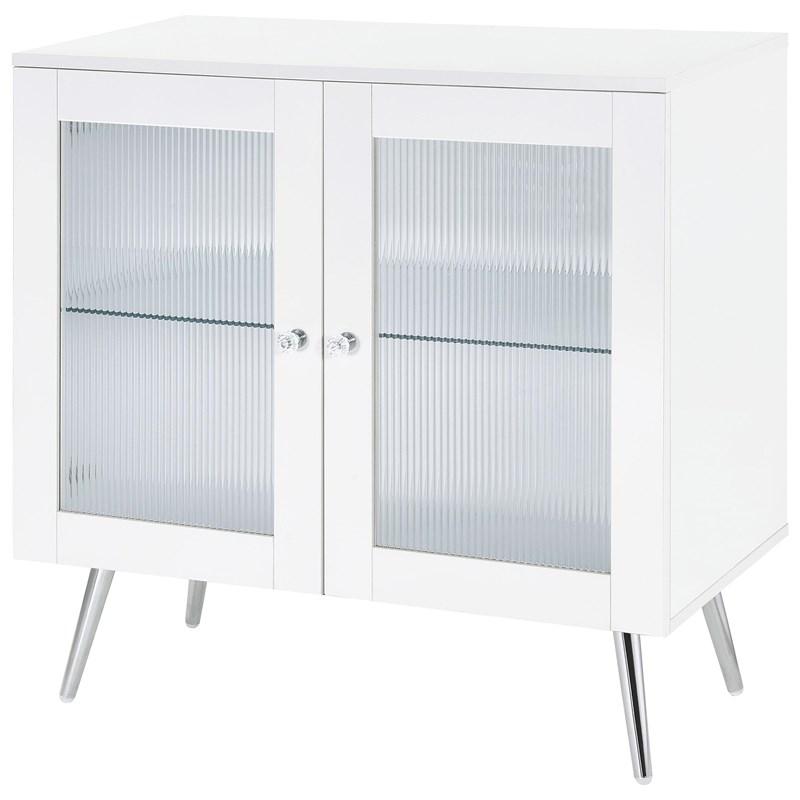 Large Picture of Coaster Furniture Nieta 950396 2-door Engineered Wood Accent Cabinet - White High Gloss