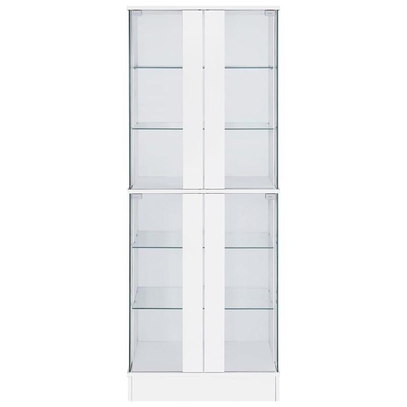 Large Picture of Coaster Furniture Cabra 950397 4-door LED Curio Display Cabinet - White High Gloss
