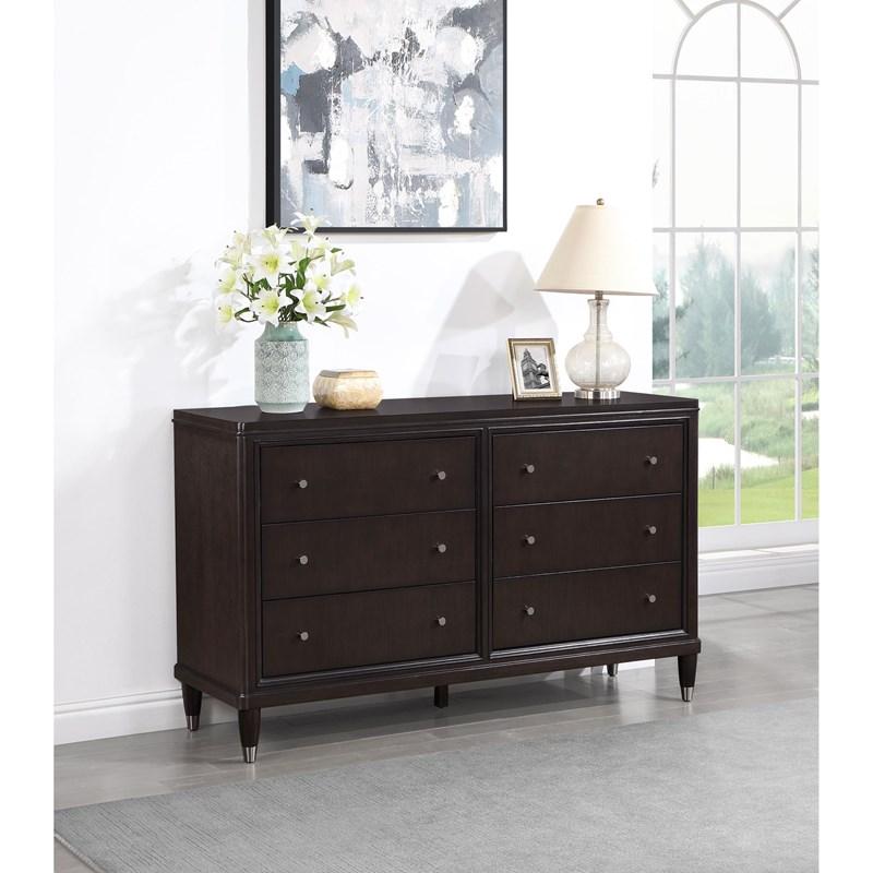Large Picture of Coaster Furniture Emberlyn 223063 6-Drawer Dresser - Brown