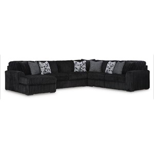 Signature Design by Ashley Midnight-Madness 98103S4 4 pc Sectional with Chaise (Sectionals - Stationary)