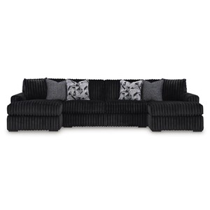 Signature Design by Ashley Midnight-Madness 98103S5 3 pc Sectional with Chaise (Sectionals - Stationary)