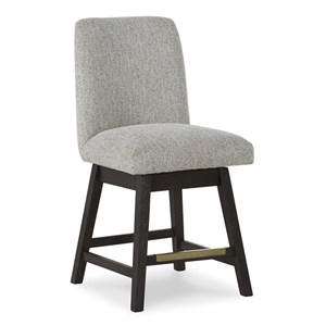 Signature Design by Ashley Burkhaus D984-124 Upholstered Swivel Barstool (Dining Seating - Stools)