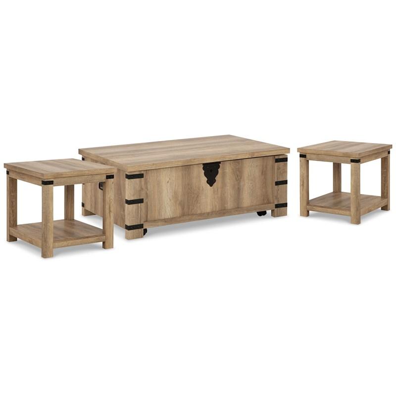 Large Picture of Signature Design by Ashley Calaboro T463T1 Lift-top Coffee Table and 2 End Tables