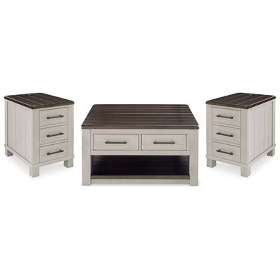 Signature Design by Ashley Darborn T796T1 Lift-top Coffee Table and 2 Chairside End Tables