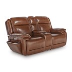 Signature Design by Ashley Healy Pier U1120418 Power Reclining Loveseat with Console and Adjustable Headrest