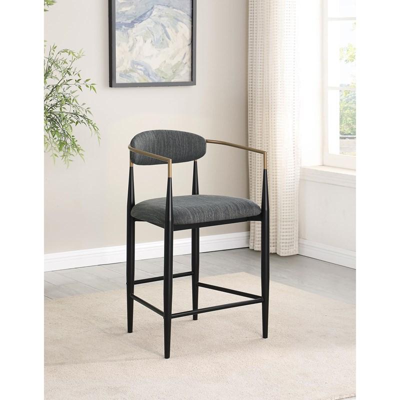 Large Picture of Coaster Furniture Tina 121186 Fabric Upholstered Counter Chair - Dark Grey