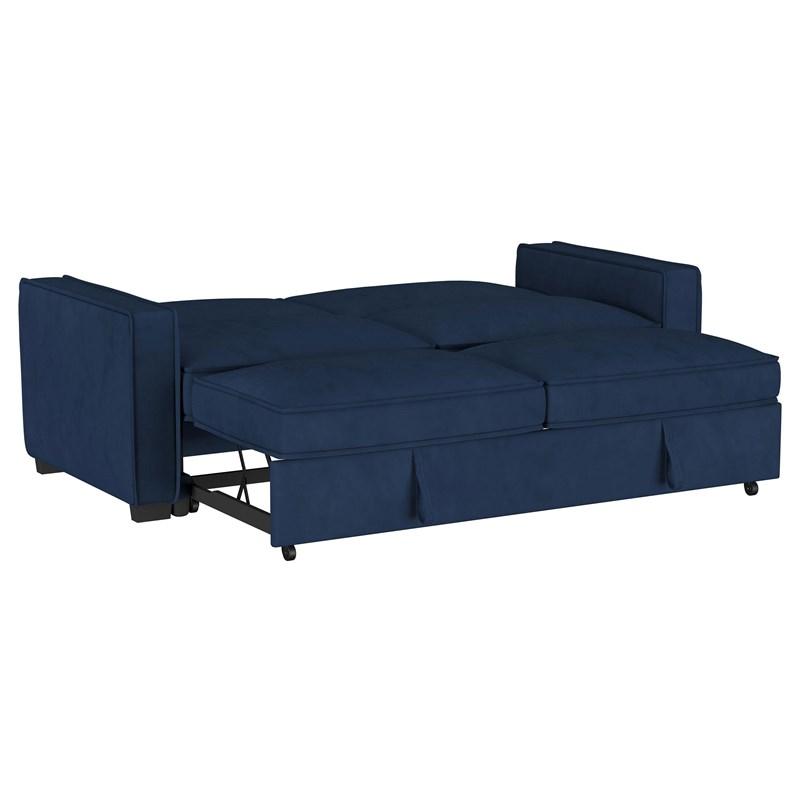 Large Picture of Coaster Furniture Gretchen 360240 Upholstered Convertible Sleeper Sofa Bed - Navy Blue