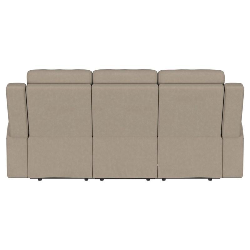 Large Picture of Coaster Furniture Brentwood 610281 Upholstered Motion Reclining Sofa - Taupe