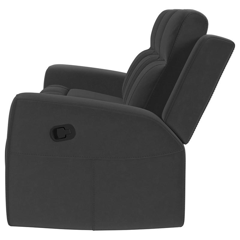 Large Picture of Coaster Furniture Brentwood 610284 Upholstered Motion Reclining Sofa - Dark Charcoal