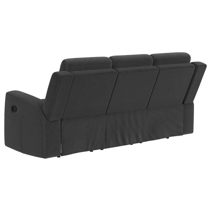 Large Picture of Coaster Furniture Brentwood 610284 Upholstered Motion Reclining Sofa - Dark Charcoal