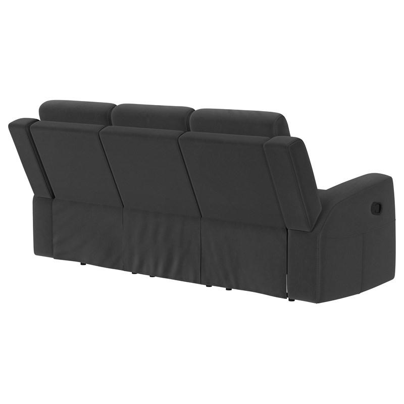 Large Picture of Coaster Furniture Brentwood 610284 Upholstered Motion Reclining Sofa - Dark Charcoal