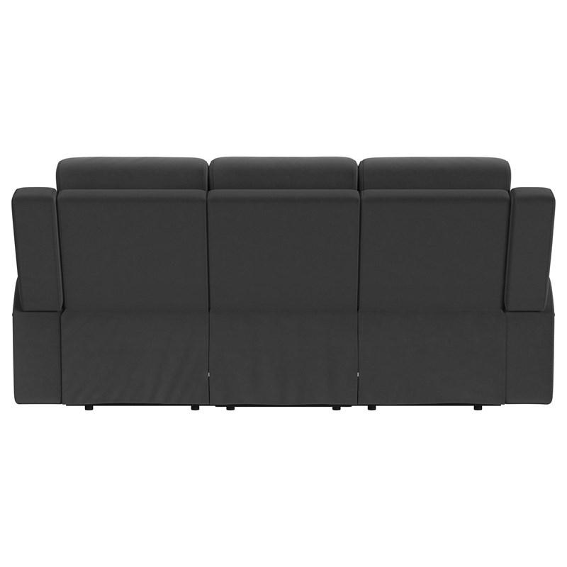 Large Picture of Coaster Furniture Brentwood 610284 Upholstered Motion Reclining Sofa - Dark Charcoal