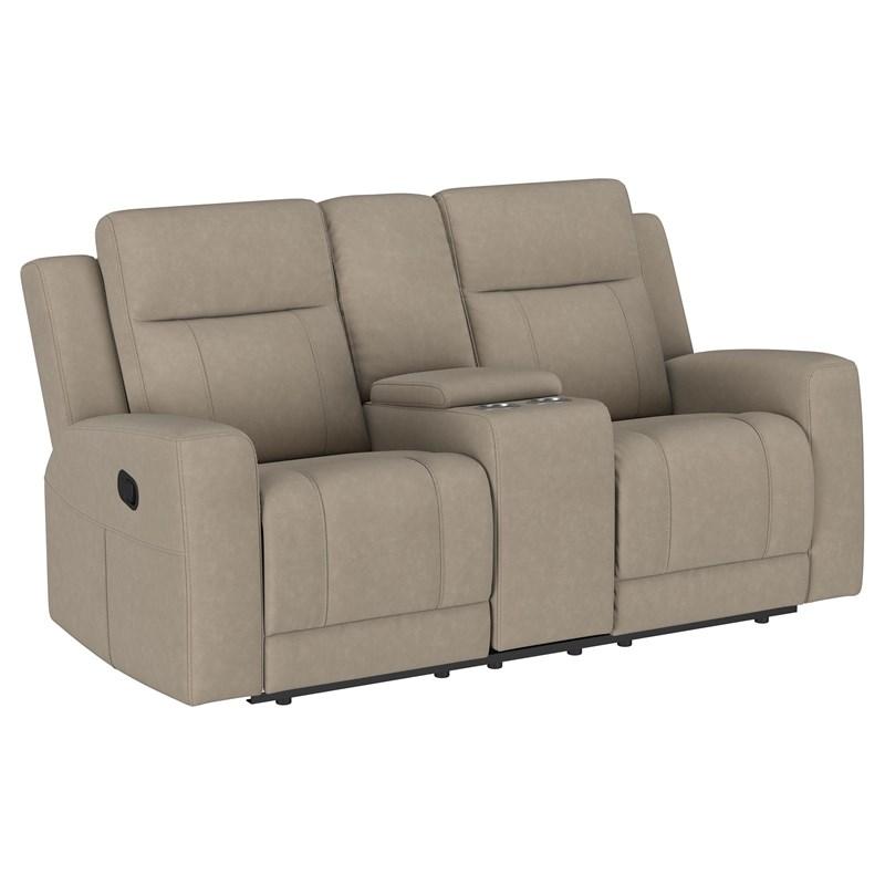 Coaster Furniture Brentwood 610282 Upholstered Motion Reclining Loveseat - Taupe