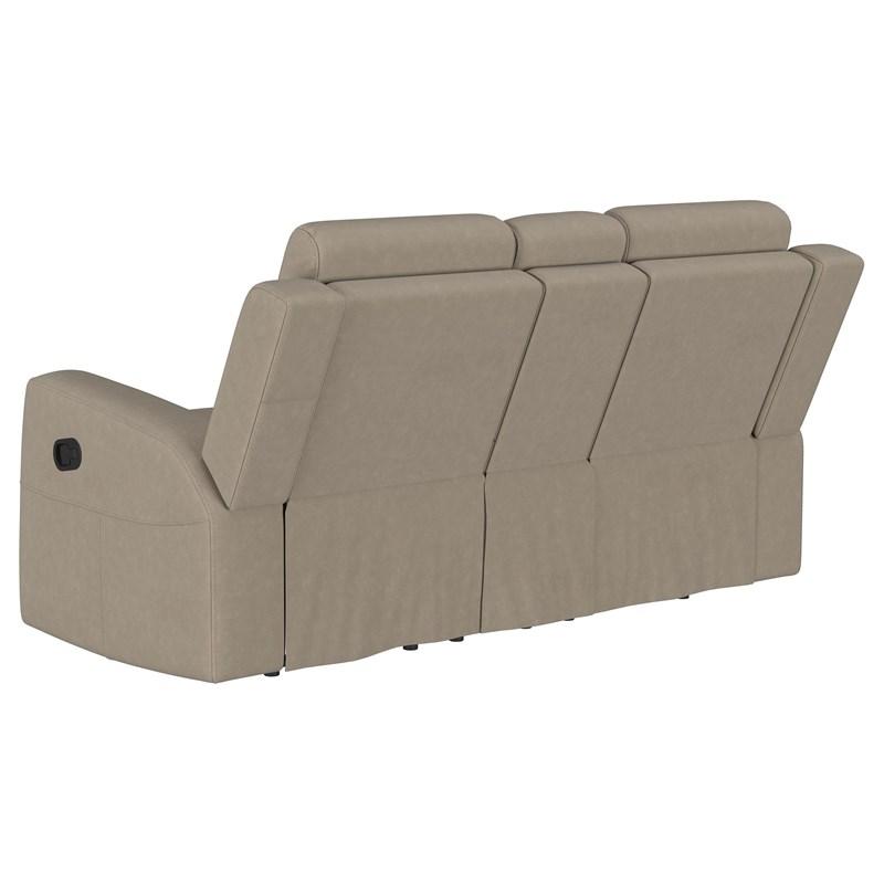 Large Picture of Coaster Furniture Brentwood 610282 Upholstered Motion Reclining Loveseat - Taupe