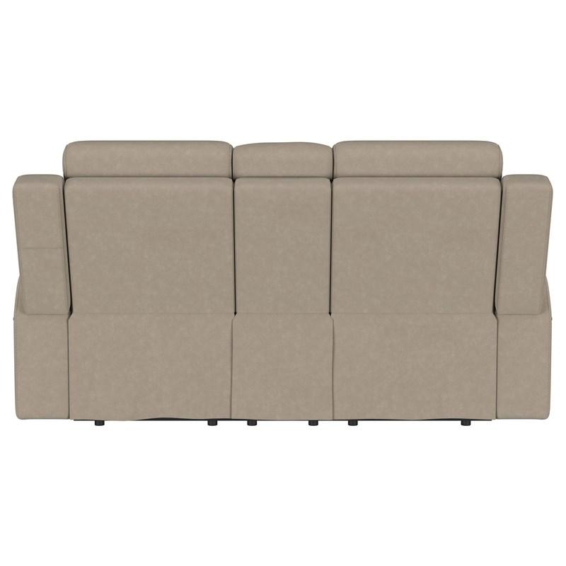 Large Picture of Coaster Furniture Brentwood 610282 Upholstered Motion Reclining Loveseat - Taupe