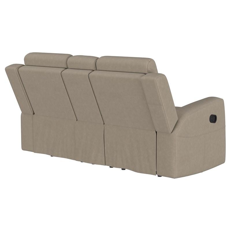Large Picture of Coaster Furniture Brentwood 610282 Upholstered Motion Reclining Loveseat - Taupe